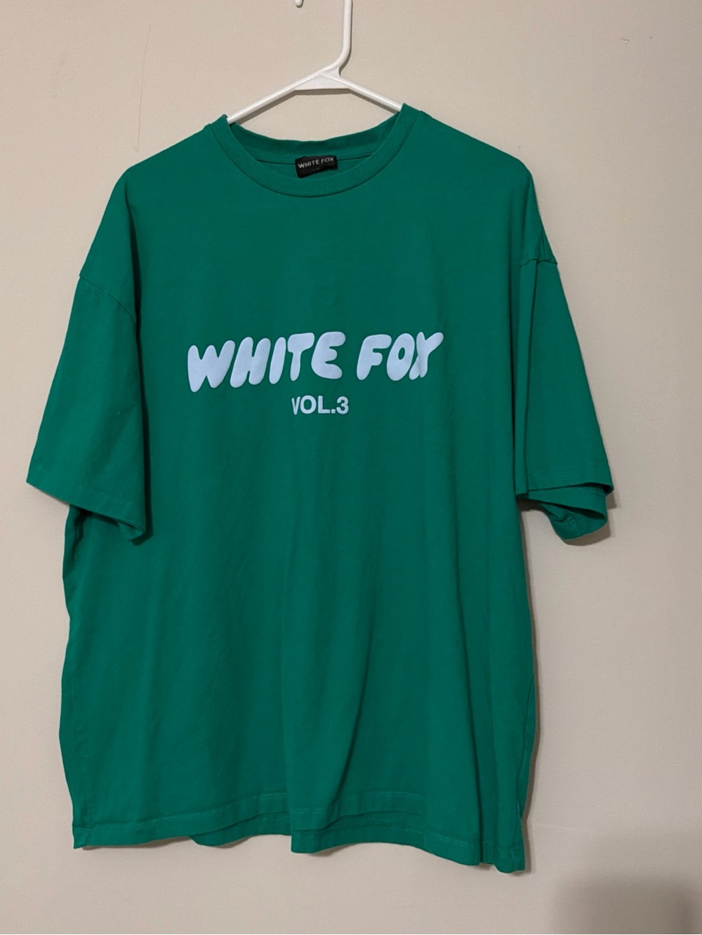 White Fox Boutique Green Graphic Tee - VOL.3 with light blue letters